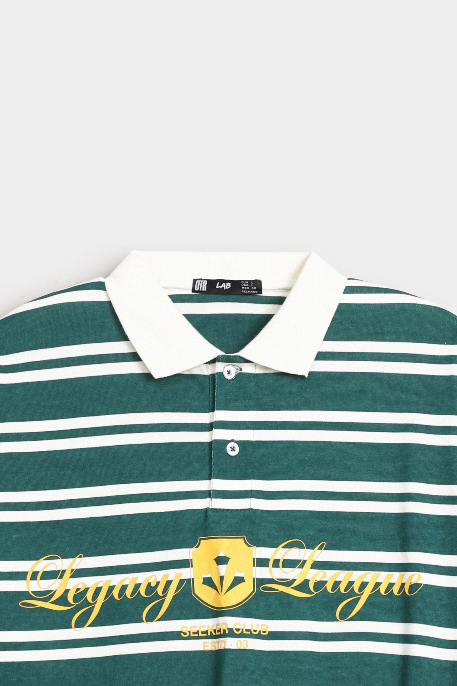 Slogan Print Striped Polo Shirt - Image 2