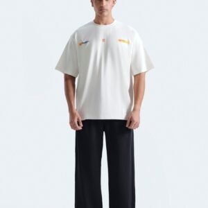 Slogan Print T-Shirt With Label Patch