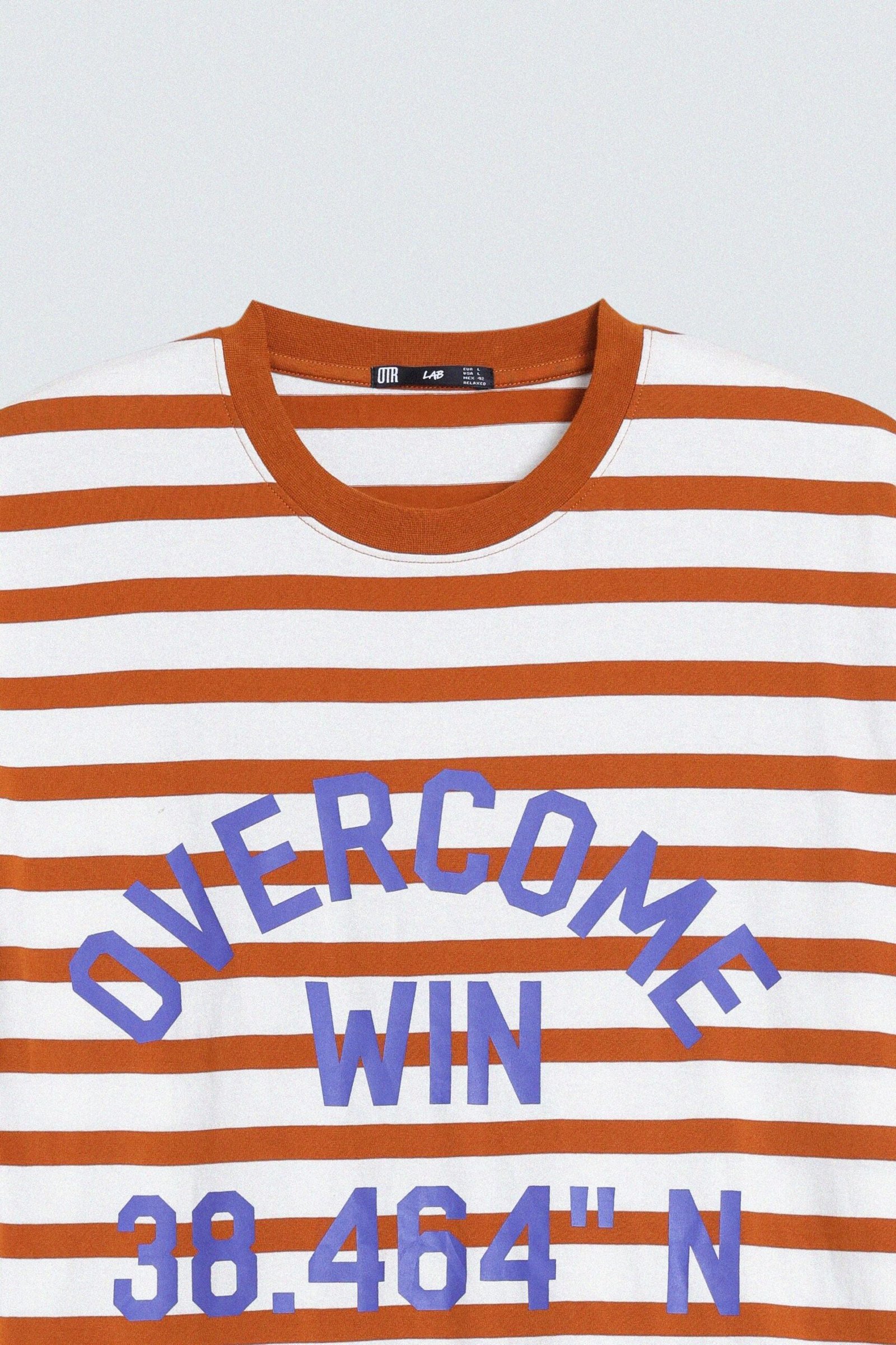 Slogan Print Striped T-Shirt - Image 6