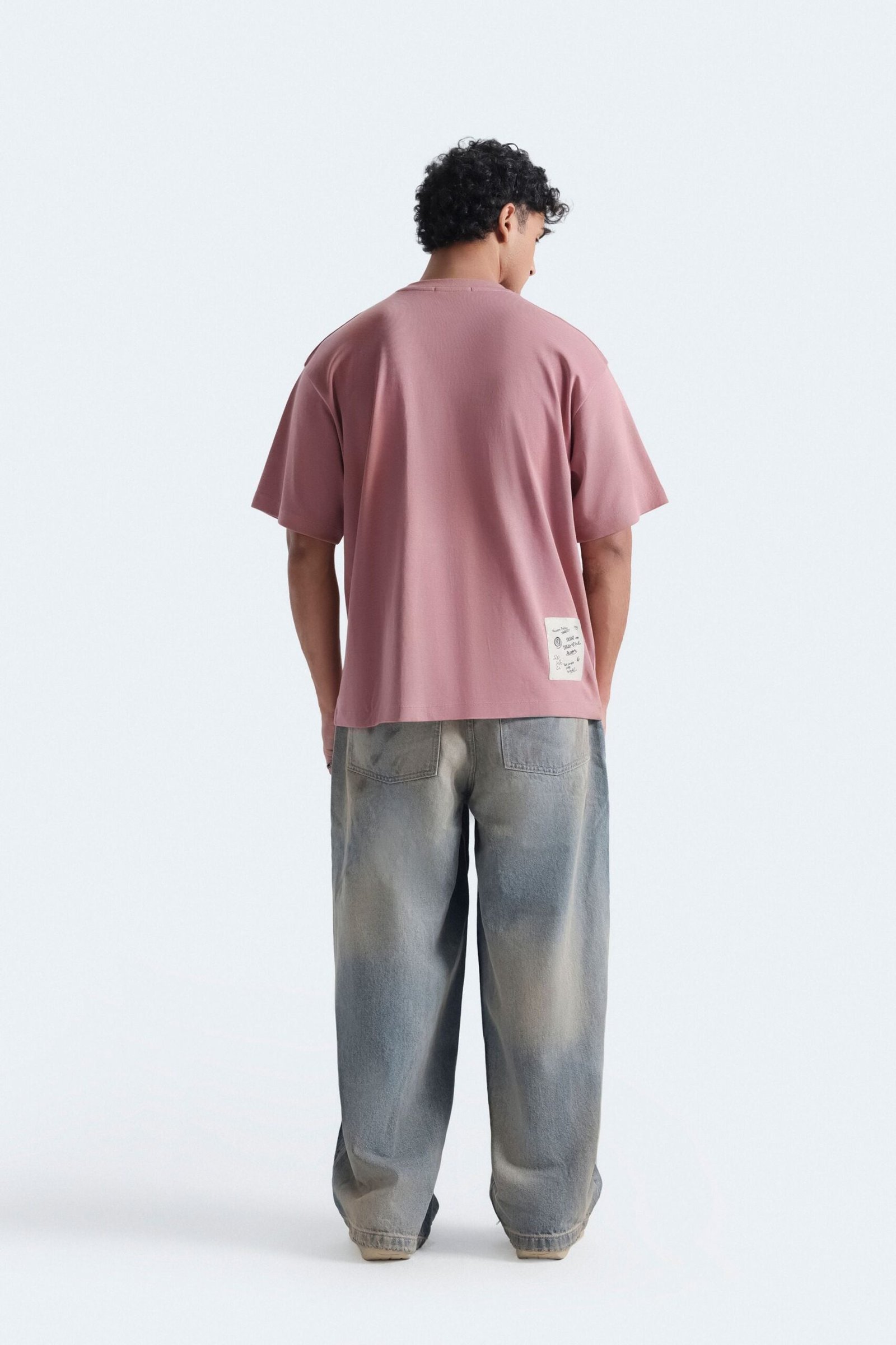 Slogan Print T-Shirt With Label Patch - Image 4
