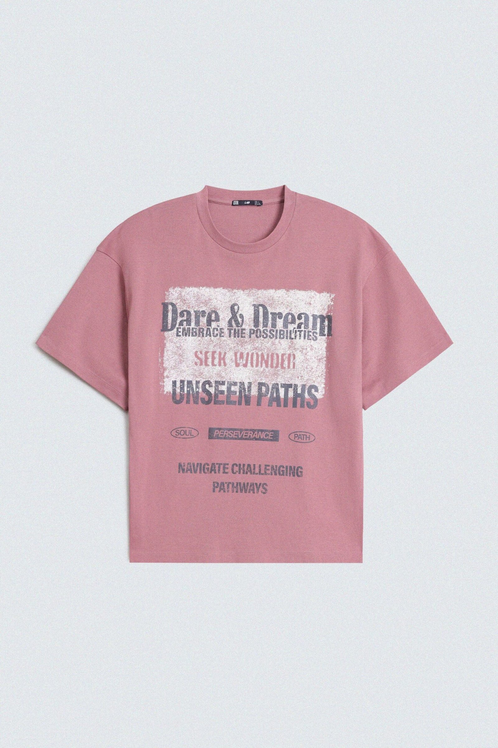 Slogan Print T-Shirt With Label Patch - Image 5