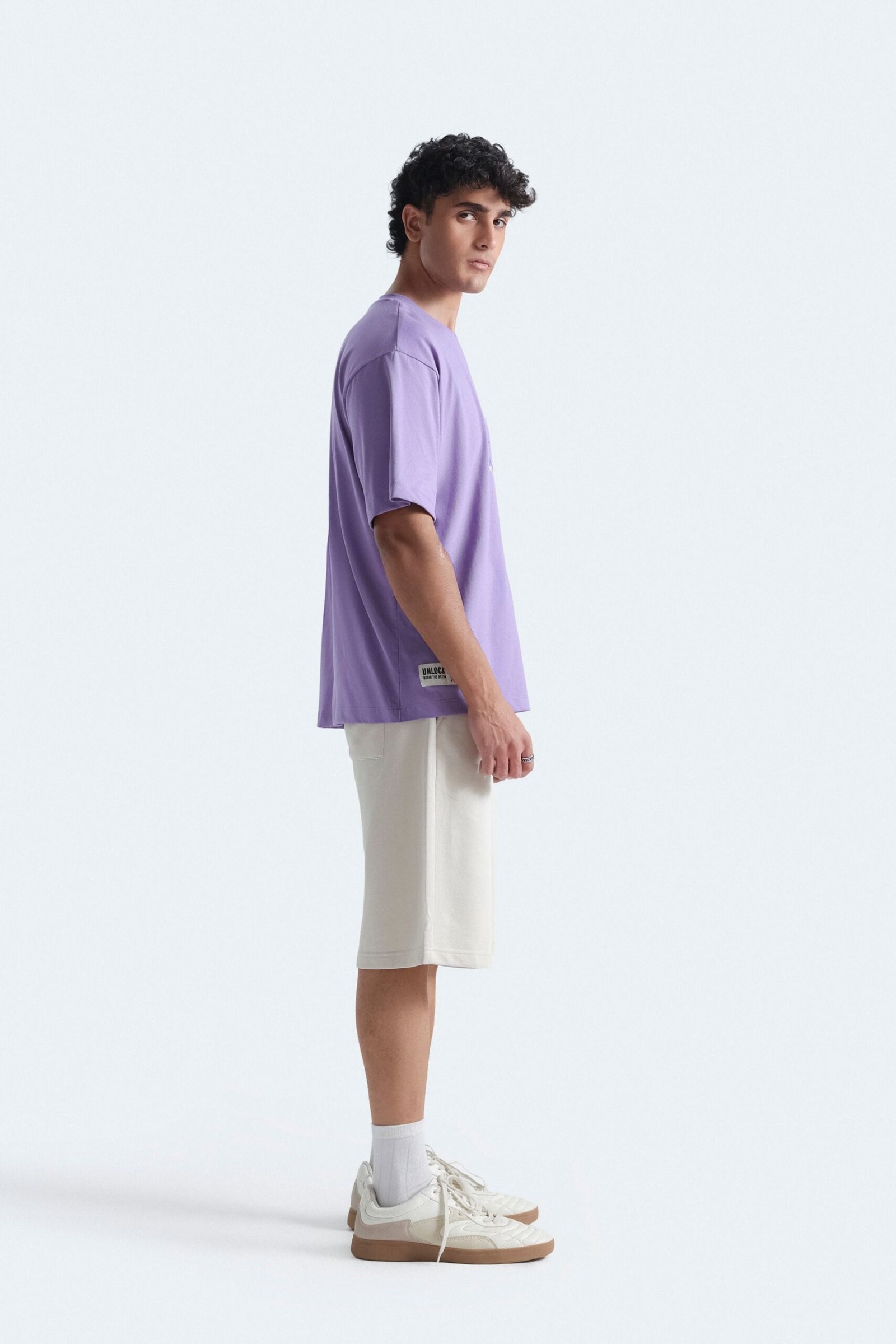 Slogan Print T-Shirt With Label Patch - Image 3