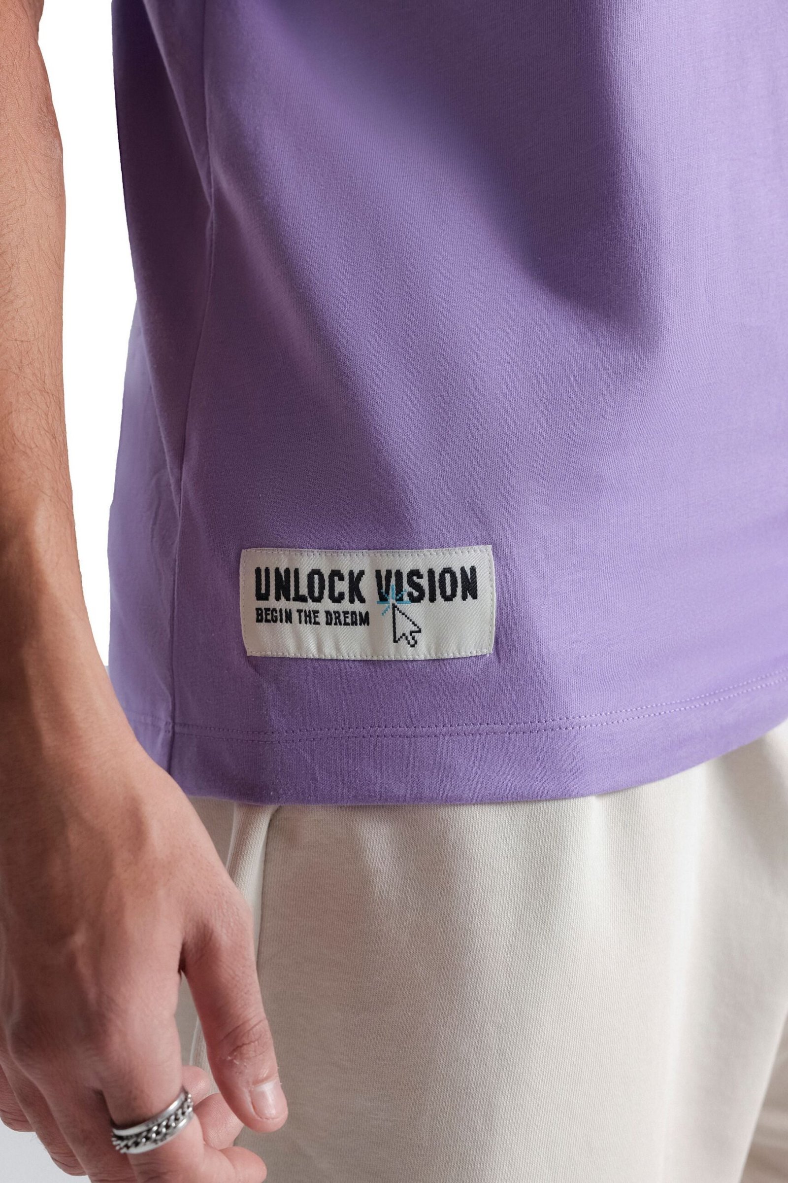 Slogan Print T-Shirt With Label Patch - Image 2