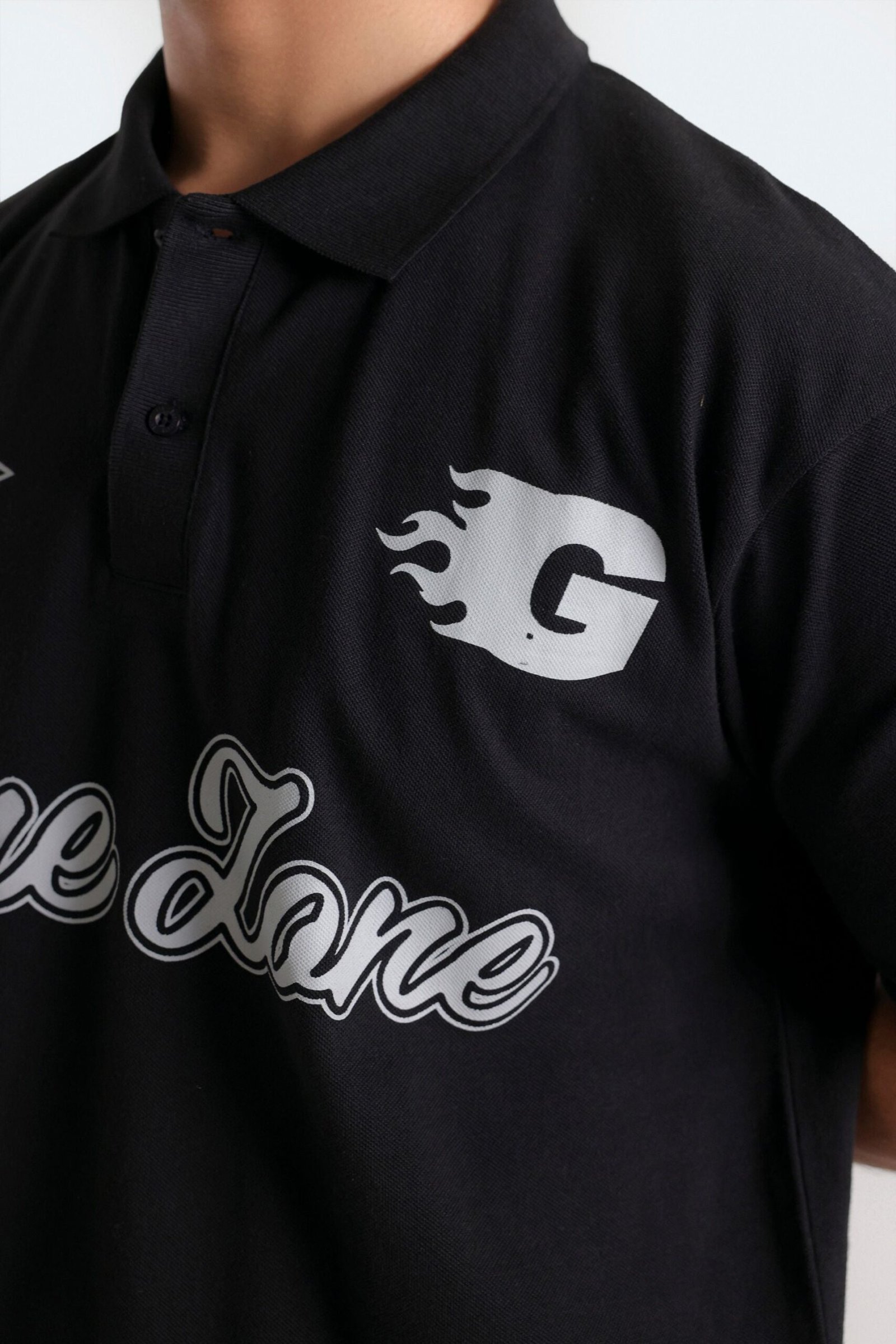 Slogan Print Polo Shirt - Image 2