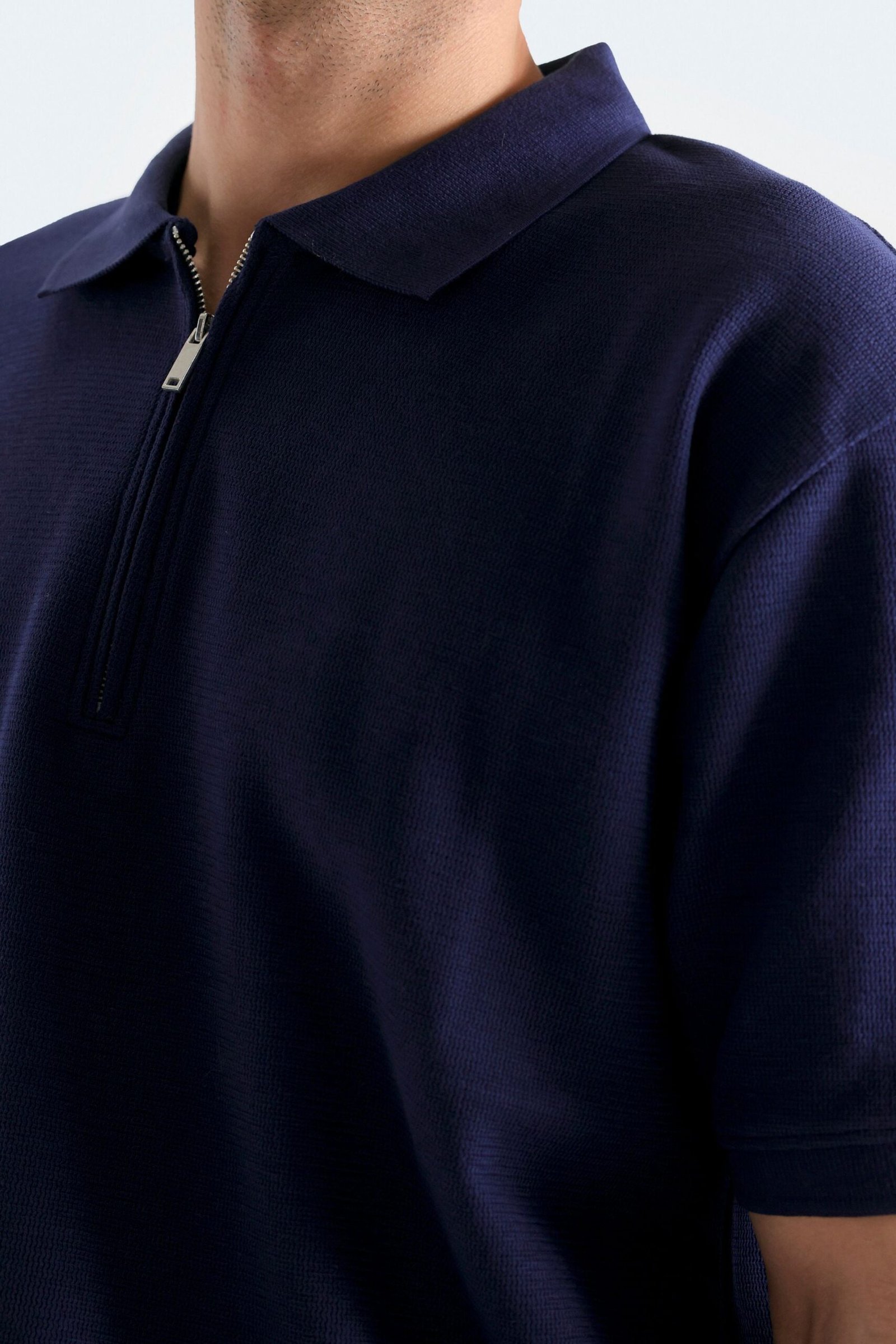 Quarter Zip-Up Polo Shirt - Image 2