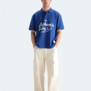 Slogan Print Polo Shirt
