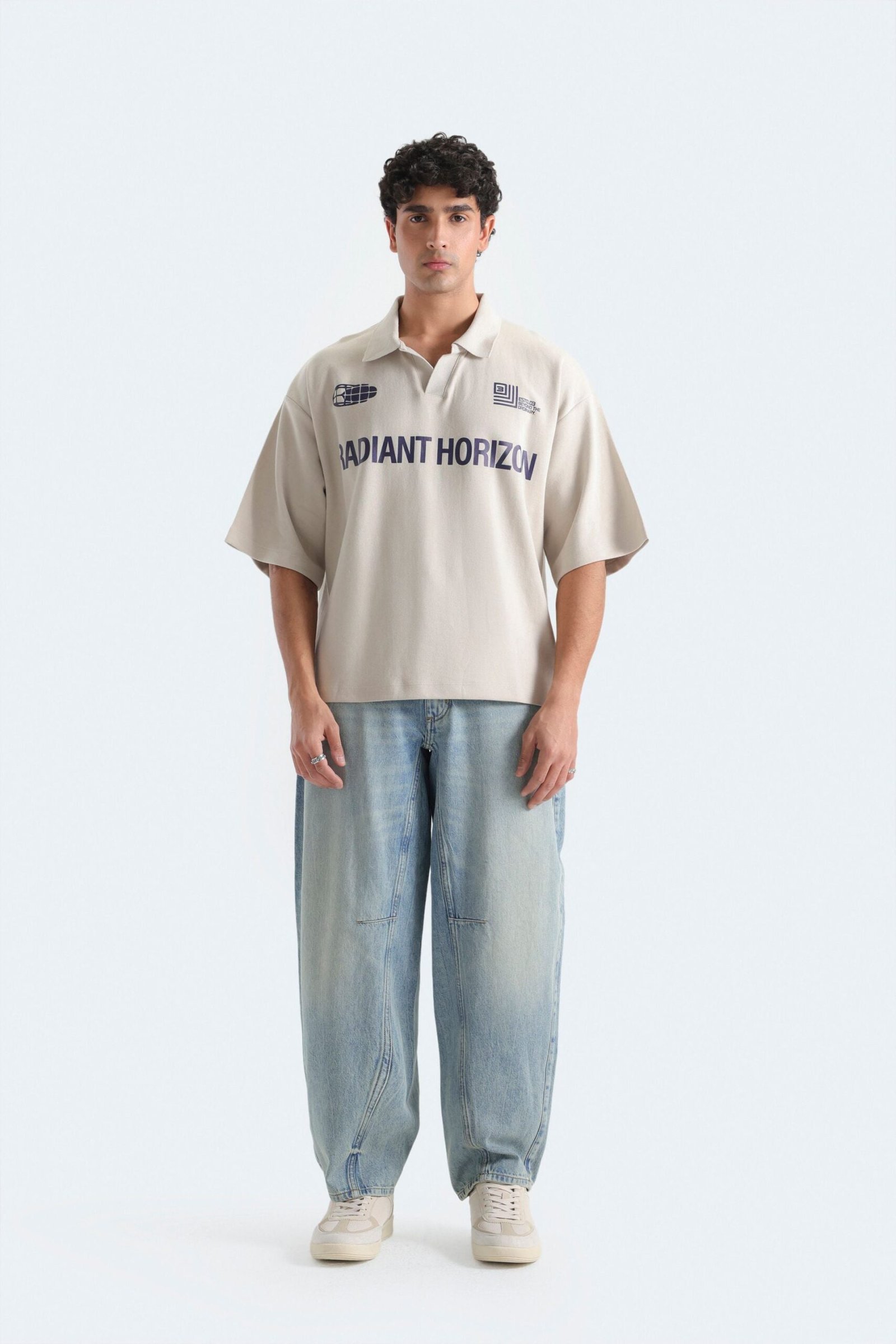 Slogan Print Polo Shirt