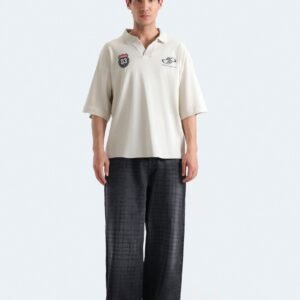 Slogan Print Polo Shirt