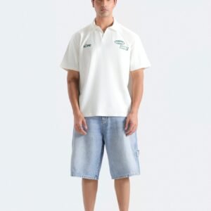 Slogan Print Polo Shirt