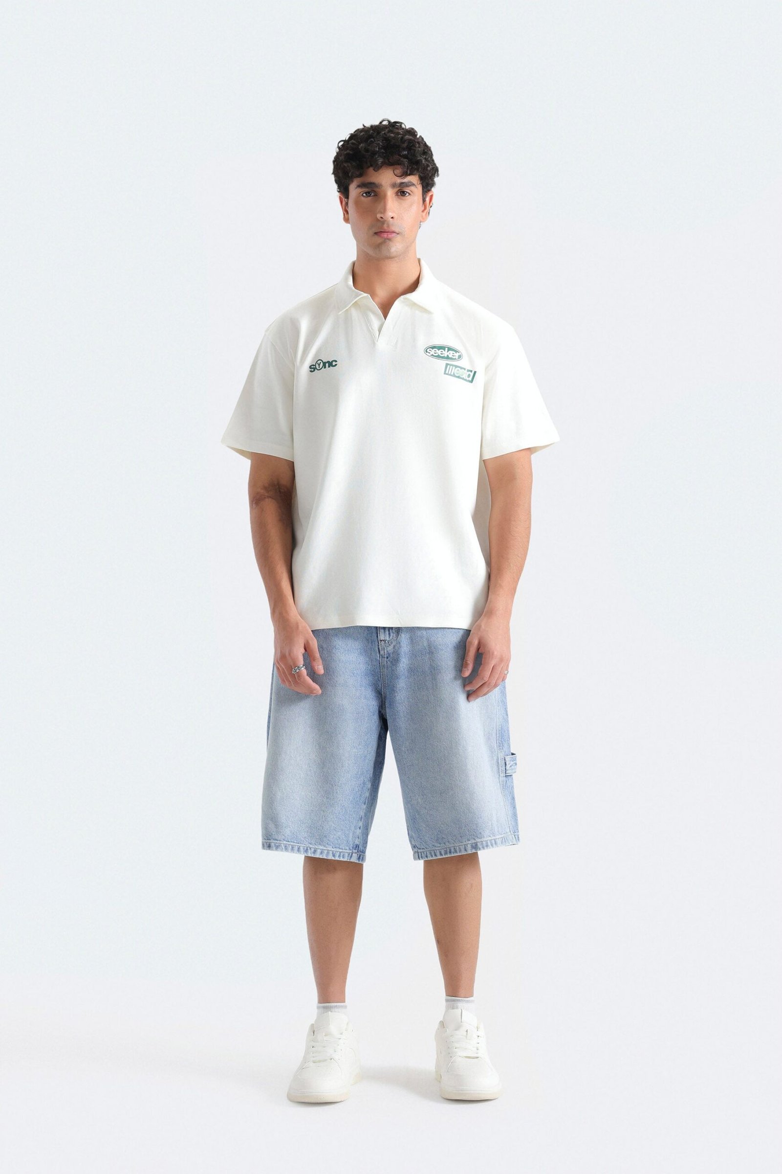 Slogan Print Polo Shirt