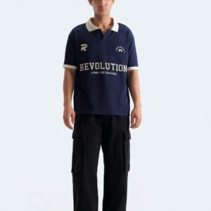 Slogan Print Polo Shirt