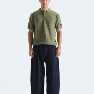 Textured Knit Polo Shirt