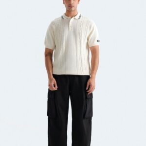 Cable Knit Polo Shirt