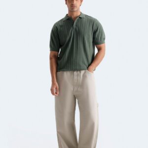 Striped Polo Shirt With Label Patch