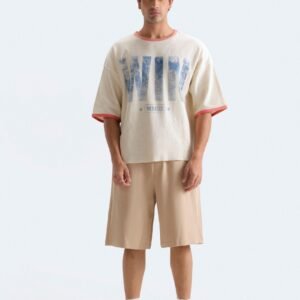 Cropped Slogan Print T-Shirt