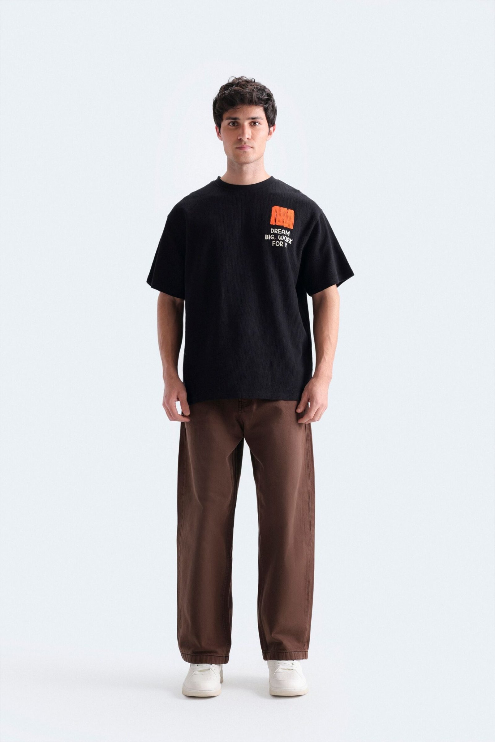 Embroidered Textured T-Shirt