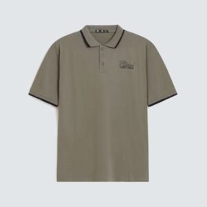 Slogan Print Polo Shirt