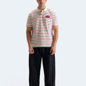Embroidered Striped Polo Shirt