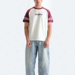 Color Block Slogan Print T-Shirt