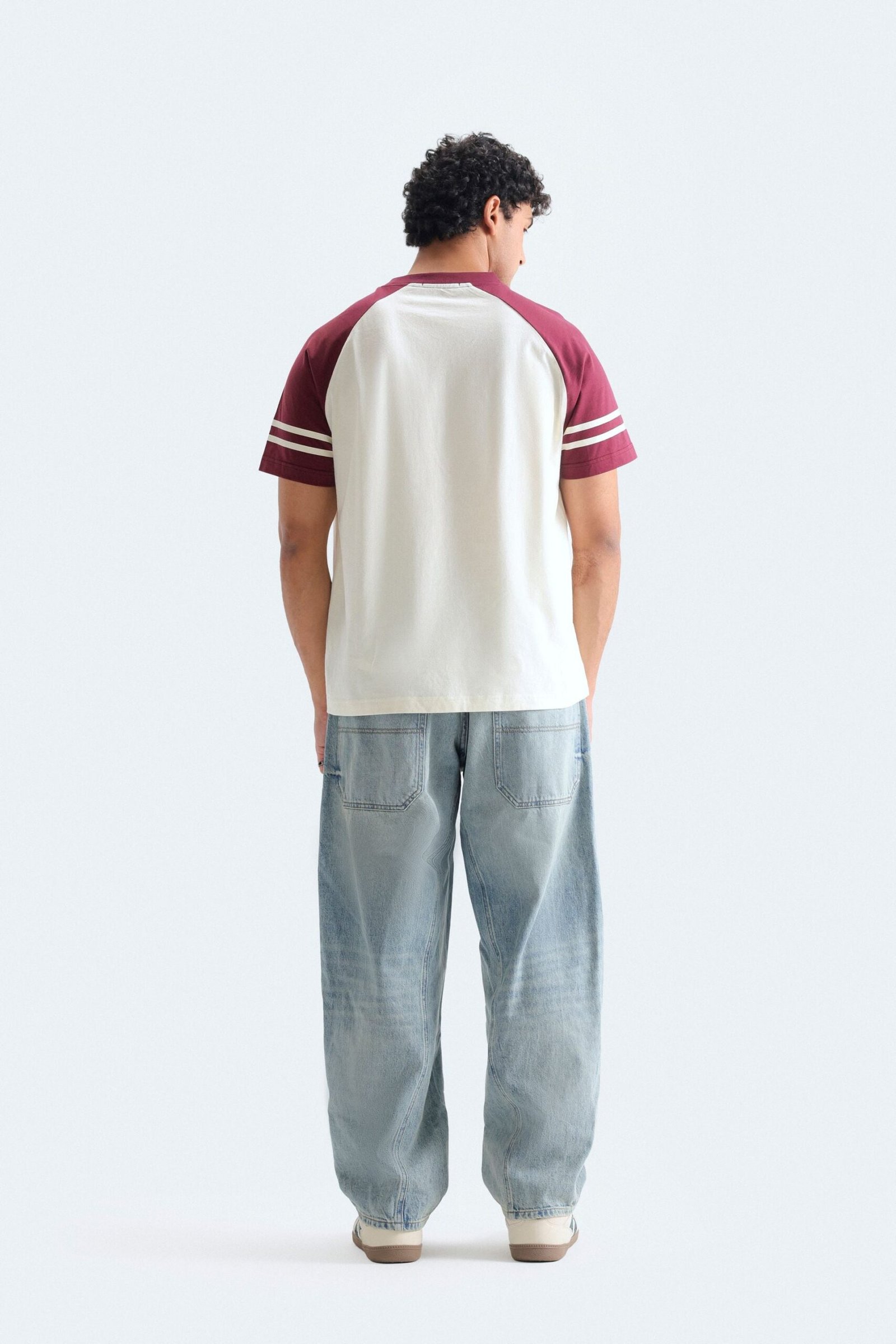 Color Block Slogan Print T-Shirt - Image 4