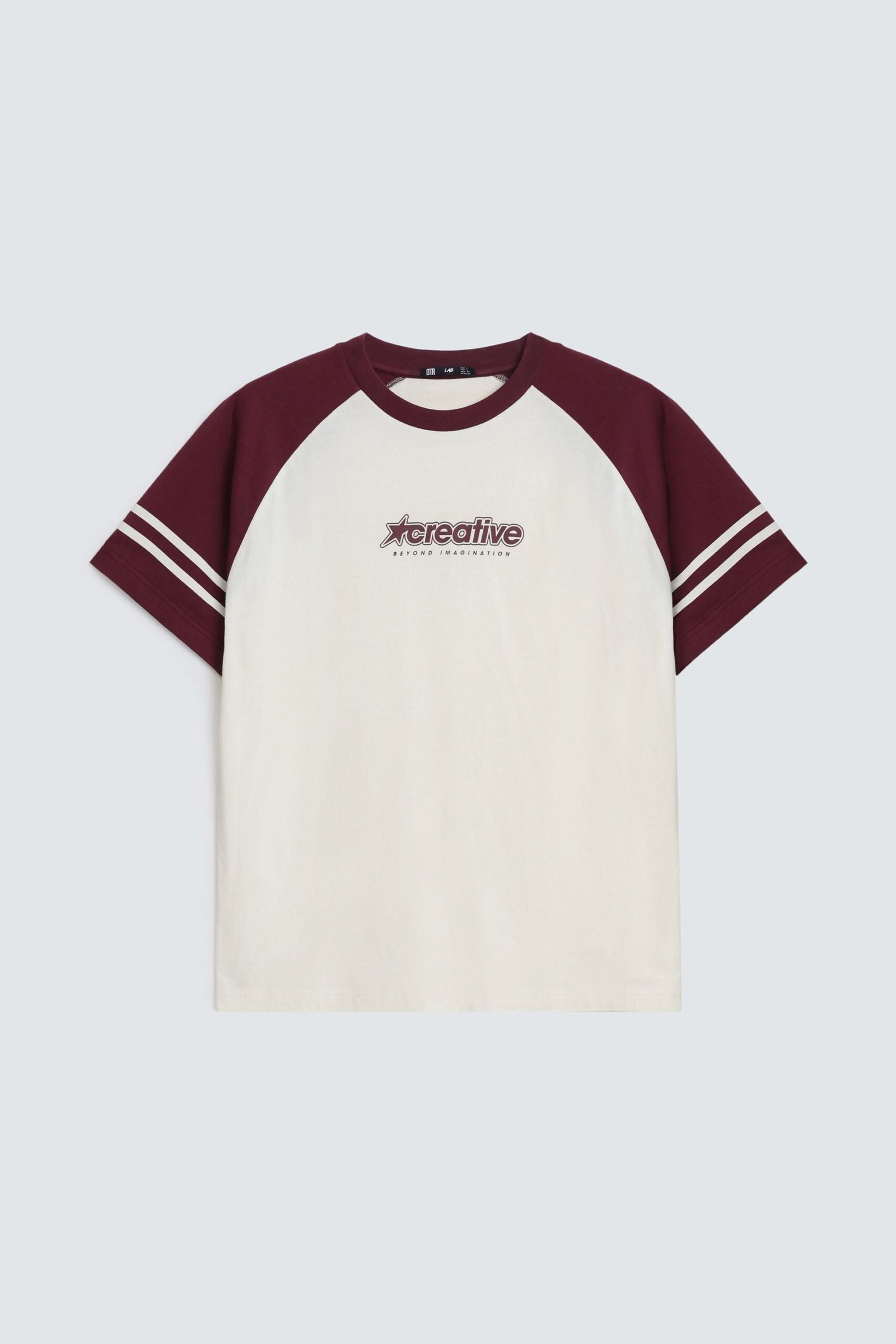 Color Block Slogan Print T-Shirt - Image 5