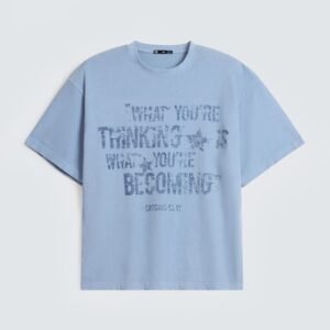 Slogan Print Ribbed T-Shirt
